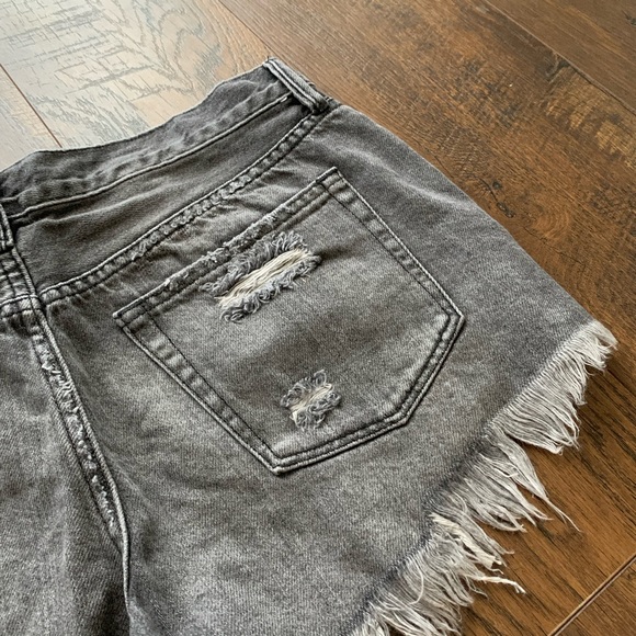 Free People Grey Denim Cutoffs - Picture 4 of 8